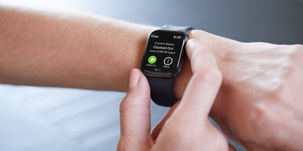 Clocking out of work with a smart watch