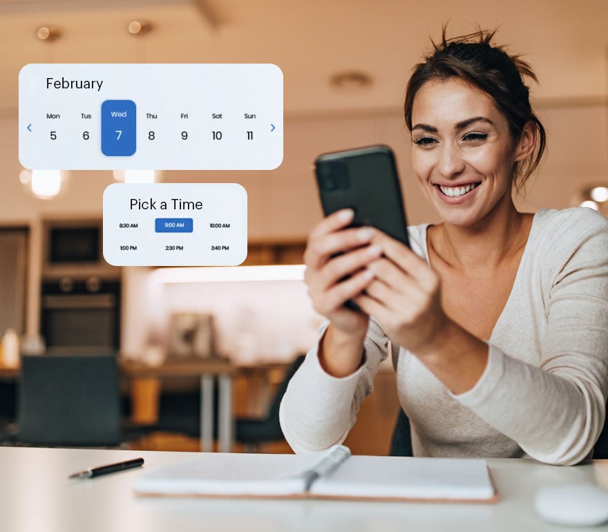 A patient scheduling an appointment online